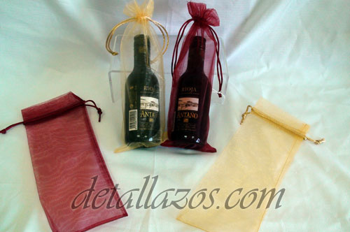 bolsas organza para botellita de vino decora tus regalos