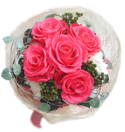 ramo de novia con rosas en rosa