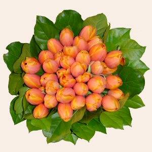 ramo de tulipanes naranjas